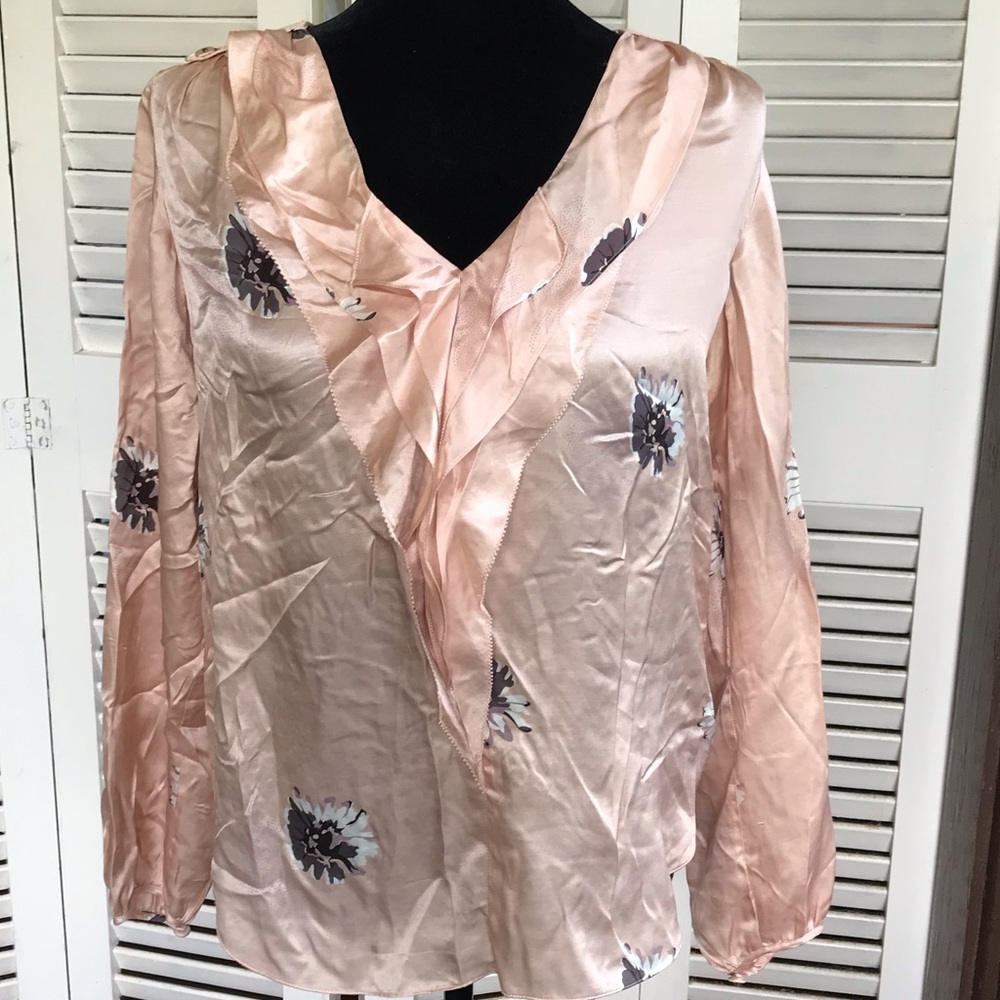 Rebecca Taylor top pink silk floral